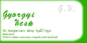 gyorgyi wesp business card